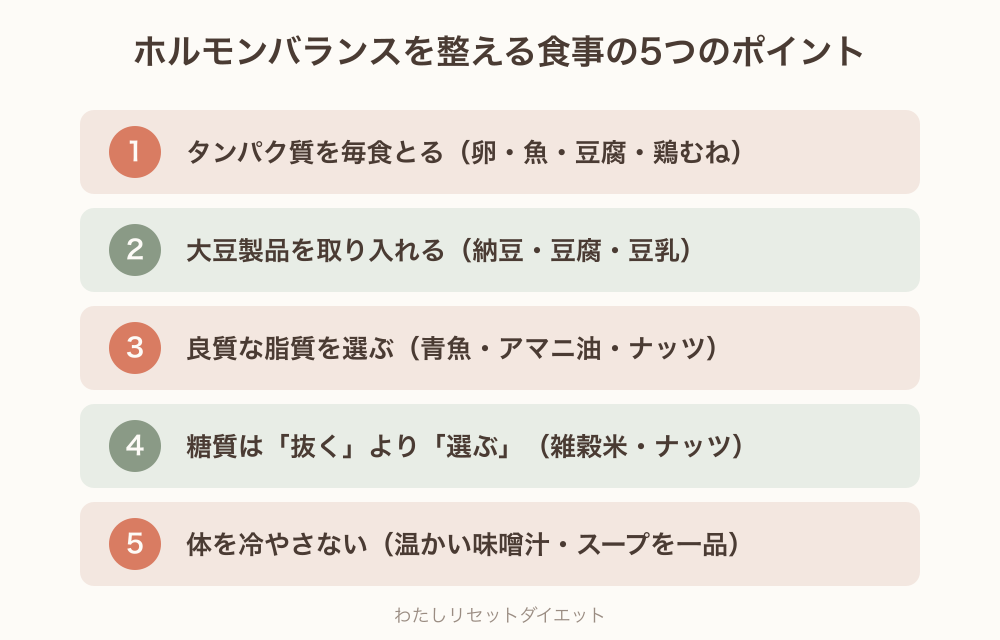 ホルモンバランスを整える食事の5つのポイント